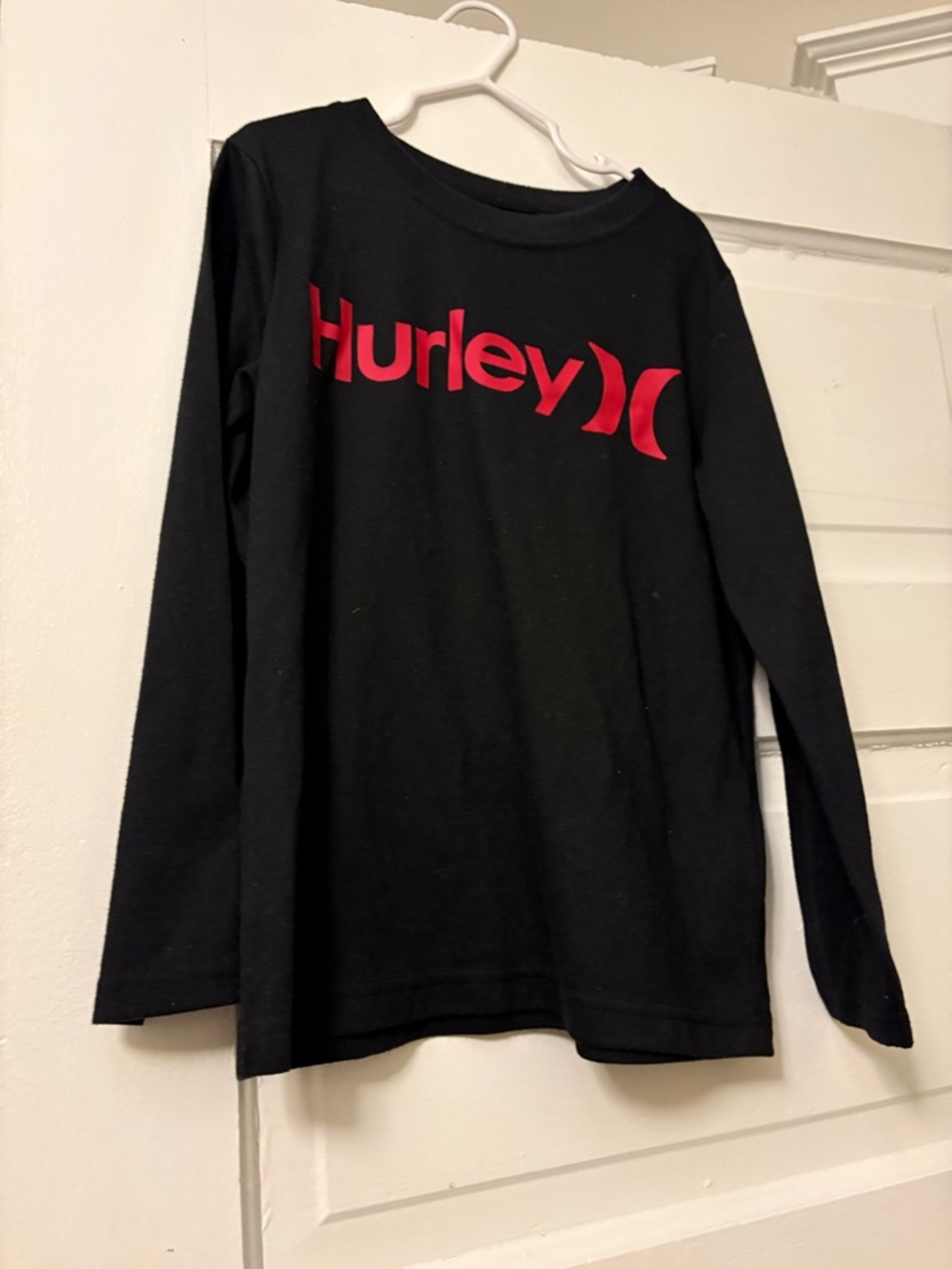 Hurley Black Long Sleeve Shirt with Red Logo